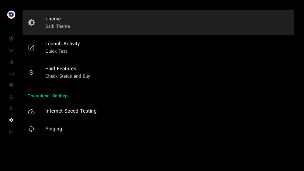 بخش تنظیمات در اپلیکیشن Analiti