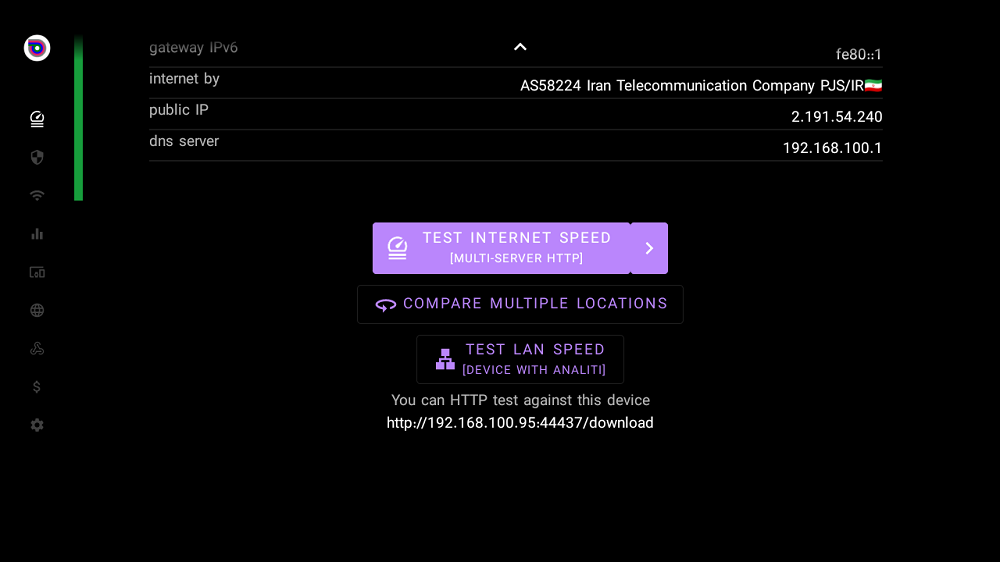 تست سرعت و وضعیت وایفای دایرکت بین گوشی و تلویزیون