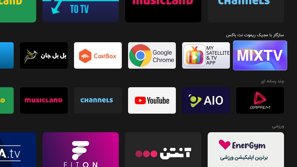 اپلیکیشن IPTV روی نت باکس - MixTV