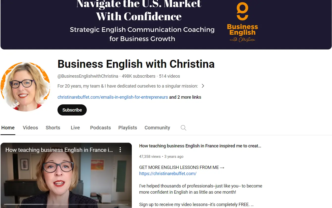 کانال Business English with Christina