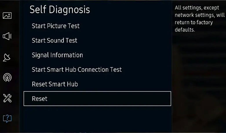 ريست كردن تلويزيون سامسونگ