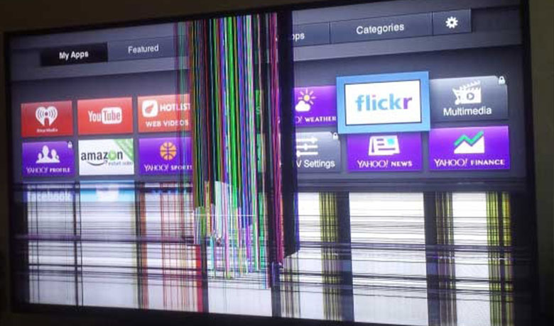 خط افتادن صفحه تلویزیون